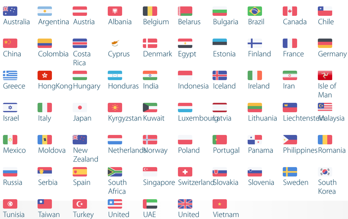 VPNArea Länder mit Server