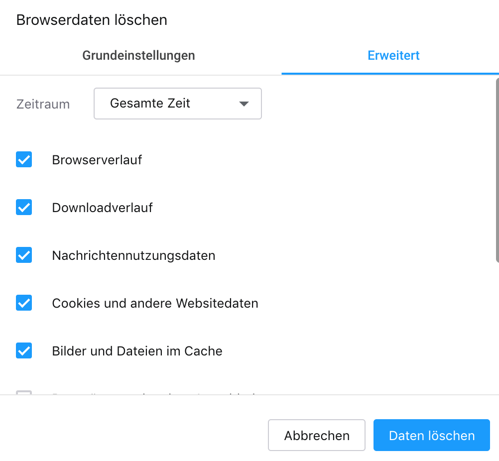 Opera Browserdaten Löschen