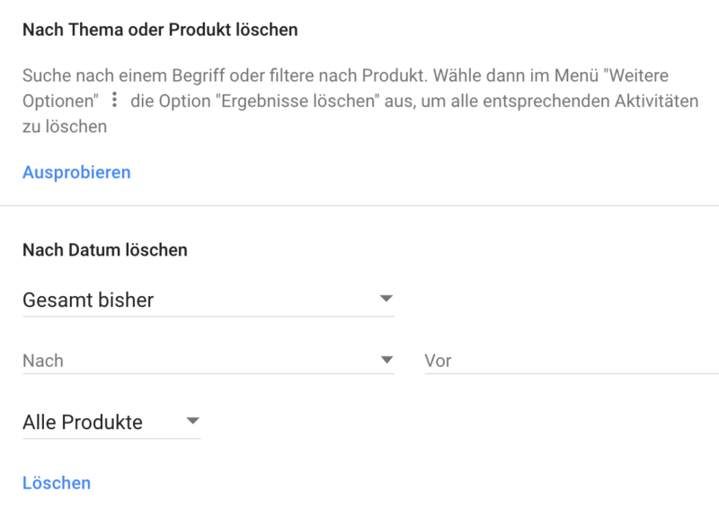 chromeactivitylöschen Chrome löschen